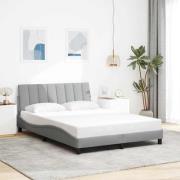 vidaXL Bed Frame without Mattress "Hanko" Light Grey 140x190 cm Fabric