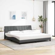 vidaXL Bed Frame without Mattress "Hanko" Dark Grey 200x200 cm Fabric