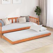 vidaXL Sängram Vaxbrun 90 x 200 cm Massiv furu