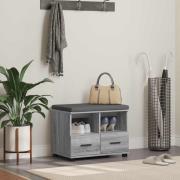 vidaXL Hallbänk Grå Sonoma 60 x 38 x 46 cm Konstruerat Trä och Tyg