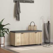 vidaXL Hallbänk Sonoma-ek 100 x 38 x 46 cm Konstruerat Trä och Tyg