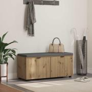 vidaXL Hallbänk Artisan Ek 100 x 38 x 46 cm Konstruerat Trä och Tyg