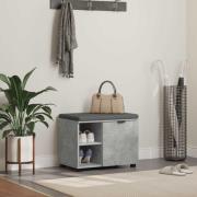 vidaXL Hallbänk med kudde Enfärgad Betonggrå 60 x 38 x 46 cm