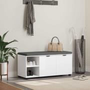 vidaXL Hallbänk med kudde Enfärgad Vit 100 x 38 x 46 cm