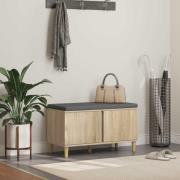 vidaXL Hallbänk Sonoma-ek 80 x 38 x 46 cm Konstruerat Trä och Tyg