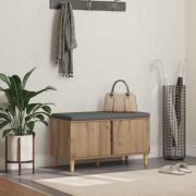 vidaXL Hallbänk Artisan Ek 80 x 38 x 46 cm Konstruerat Trä och Tyg