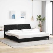 vidaXL Bed Frame without Mattress Black 200x200 cm Fabric