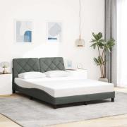 vidaXL Bed Frame without Mattress Dark Grey 140x200 cm Fabric