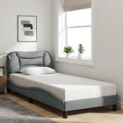 vidaXL Bed Frame without Mattress "Hvar" Light Grey 90x200 cm Fabric