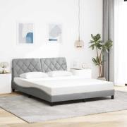 vidaXL Bed Frame without Mattress Light Grey 160x200 cm Fabric
