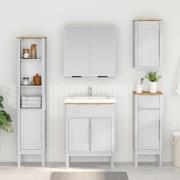 vidaXL Badrumshögt skåp FLORO Vit 35 x 30 x 160 cm Massiv furu