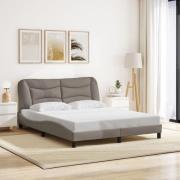 vidaXL Bed Frame without Mattress "Hvar" Taupe 160x200 cm Fabric