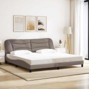 vidaXL Bed Frame without Mattress "Hvar" Taupe 200x200 cm Fabric