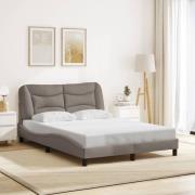 vidaXL Bed Frame without Mattress "Hvar" Taupe 140x190 cm Fabric
