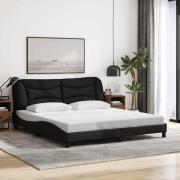 vidaXL Bed Frame without Mattress "Hvar" Black 180x200 cm Fabric