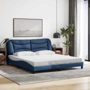 vidaXL Bed Frame without Mattress "Hvar" Blue 180x200 cm Fabric