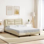vidaXL Bed Frame without Mattress "Hvar" Cream 120x200 cm Fabric