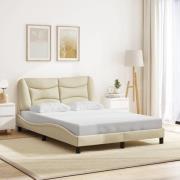 vidaXL Bed Frame without Mattress "Hvar" Cream 140x200 cm Fabric