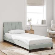 vidaXL Bed Frame without Mattress "Hanko" Light Grey 90x200 cm Velvet