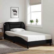 vidaXL Bed Frame without Mattress "Hvar" Black 100x200 cm Fabric
