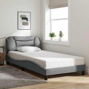 vidaXL Bed Frame without Mattress "Hvar" Light Grey 100x200 cm Fabric