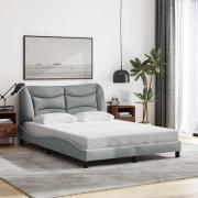 vidaXL Bed Frame without Mattress "Hvar" Light Grey 120x200 cm Fabric
