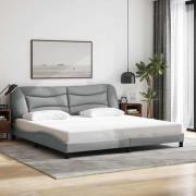 vidaXL Bed Frame without Mattress "Hvar" Light Grey 200x200 cm Fabric