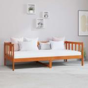 vidaXL Dagsäng Vaxbrun och Vit 90 x 200 cm Massivt Furu och Polyester