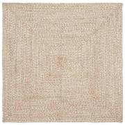 vidaXL Områdesmattor Fyrkantig Naturlig och vit 160 x 160 cm