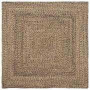 vidaXL Områdesmattor Fyrkantig Naturlig och svart 120 x 120 cm Jute