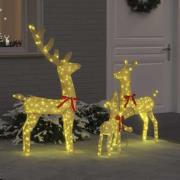 vidaXL Renfamilj med 300 LED-lampor 3 pcs Varmvit 68 x 26 x 127 cm tyg