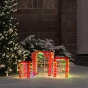 vidaXL Dekor av Gåva Box 3 pcs färgstark 20 x 20 x 21 cm Akryl