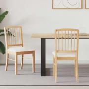 vidaXL Matstolar 2 pcs Naturfärg 50 x 52,5 x 91 cm Massiv Gummiträ