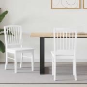 vidaXL Matstolar 2 pcs Vit 50 x 52,5 x 91 cm Massiv Gummiträ