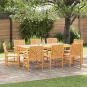vidaXL Matstol 8 pcs Naturfärg 62,5 x 59 x 89 cm Massivt Akaciaträ