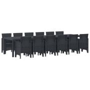 vidaXL Trädgårdsmöbelset 13 pcs Antracit Polt rotting