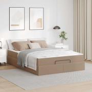 vidaXL Sängram med madrass Övrigt 2 pcs Tan PVC