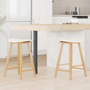 vidaXL Matstolar 2 pcs Naturfärg 46 x 37 x 63 cm Massiv Gummiträ