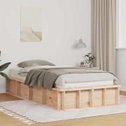 vidaXL Sängram Vaxbrun 75 x 190 cm Massiv furu