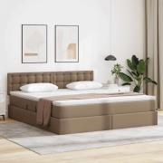 vidaXL Förvaringssäng med madrass Cappucino 160 x 200 cm Konstläder