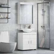 vidaXL Badrumsmöbelset TULUM 2 pcs Högblanka vita 60 x 34 x 63 cm