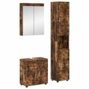 vidaXL Badrumsmöbelset TULUM 3 pcs Rökt ek 60 x 34 x 63 cm