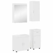 vidaXL Badrumsmöbelset TULUM 4 pcs Högblanka vita 60 x 34 x 63 cm