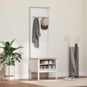 vidaXL Hallway skåp med hylla FLORO Vit 50 x 40 x 158 cm Massiv furu