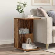 vidaXL Sidobord med hjul Gammalt trä 40 x 35 x 60 cm Konstruerat trä