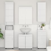 vidaXL Badrumsväggskåp med dörr TULUM Högblanka vita 37 x 24,5 x 86 cm