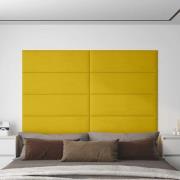 vidaXL Väggpaneler 12 st gul 90x30 cm sammet 3,24 m²