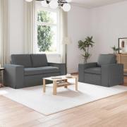 vidaXL Soffa 120cm 2 pcs Mörkgrå Metall