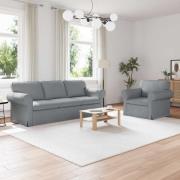 vidaXL Soffa 2 pcs Ljusgrå 215 x 82 x 80 cm tyg