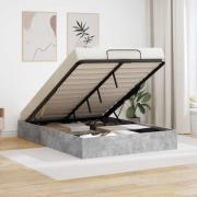 vidaXL Ottoman Sängram Betonggrå 150 x 200 cm Konstruerat trä